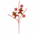 28" Gingerbread & Peppermint Candy Christmas Spray Pick