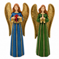 12.75"-13.25" Resin Angel Decorations – Assorted Holiday Figurines Set of 2