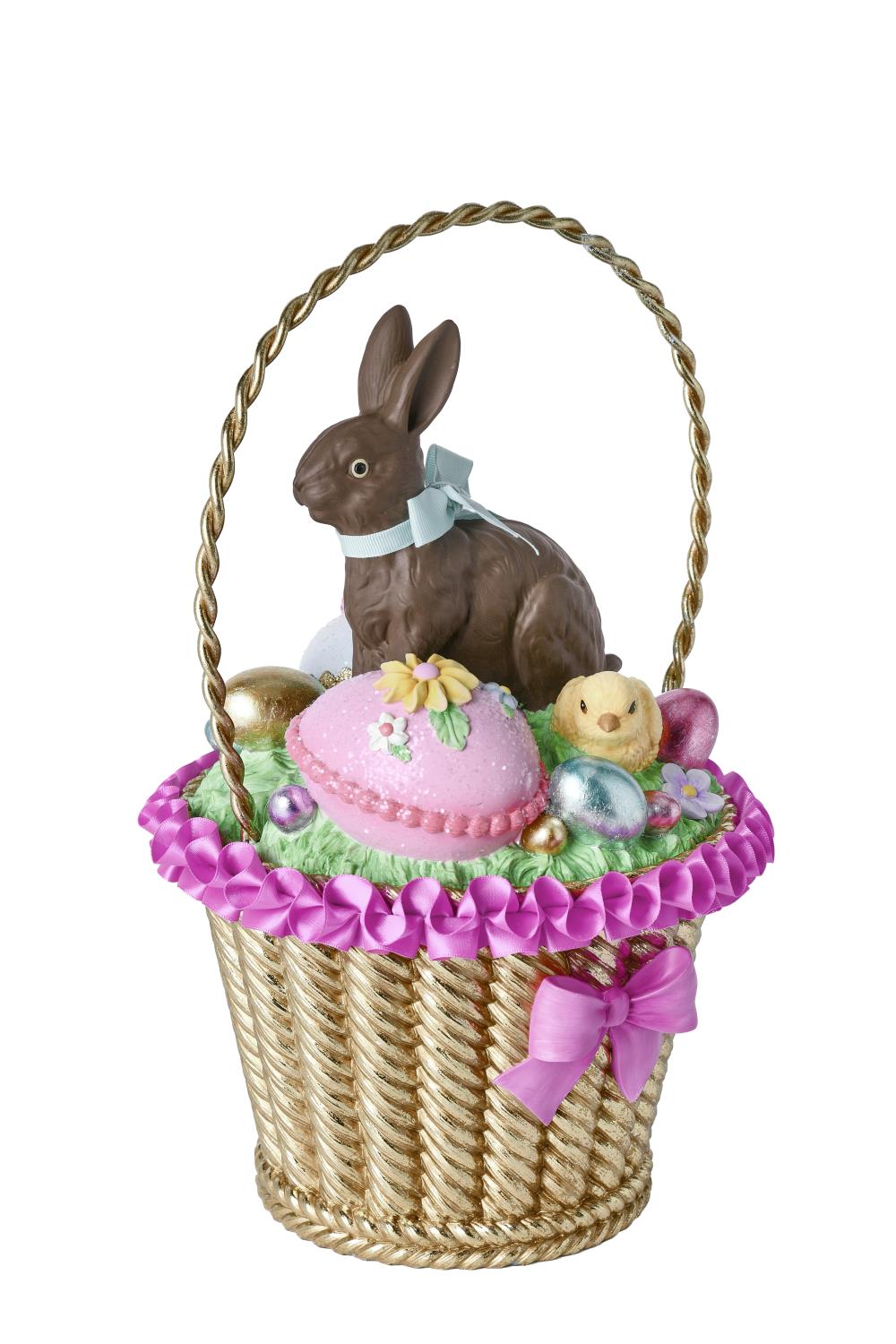 14.15"RESIN LARGE EASTER BASKET, MULTI