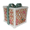 7.9" LED Gingerbread Candy Gift Box with Bow  Christmas Decoration- Green