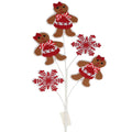 25" Gingerbread Girl & Snowflake Christmas Spray Pick