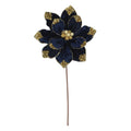 SI233100B Blue velvet poinsettia pick