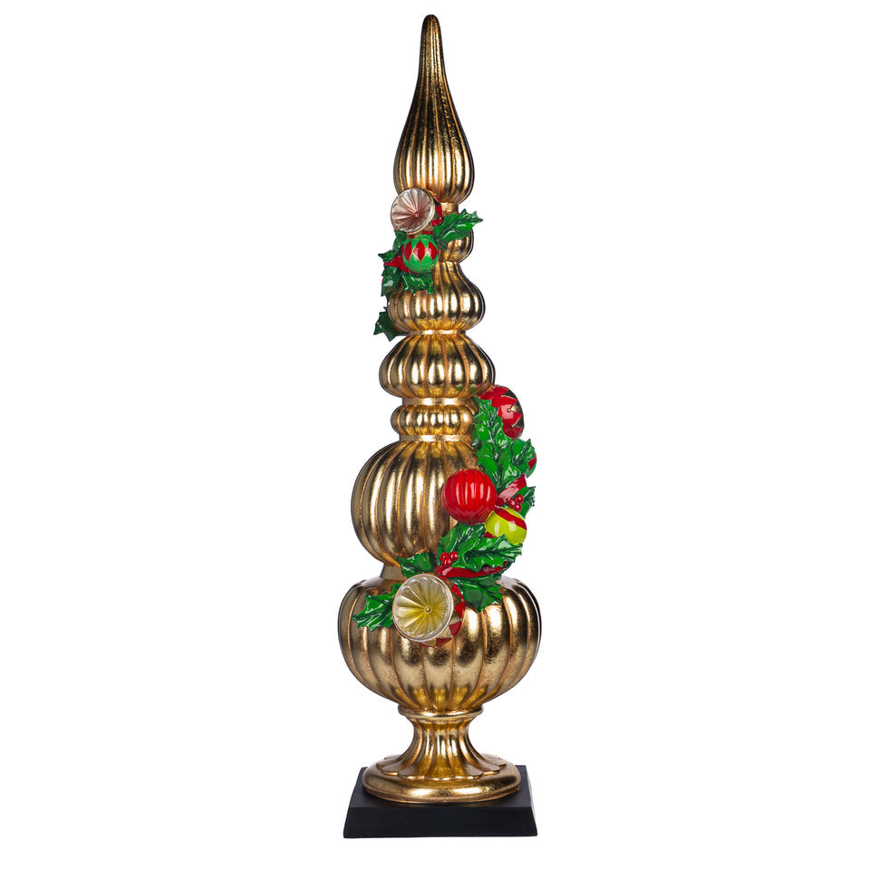 40-inch gold Christmas finial tabletop decoration