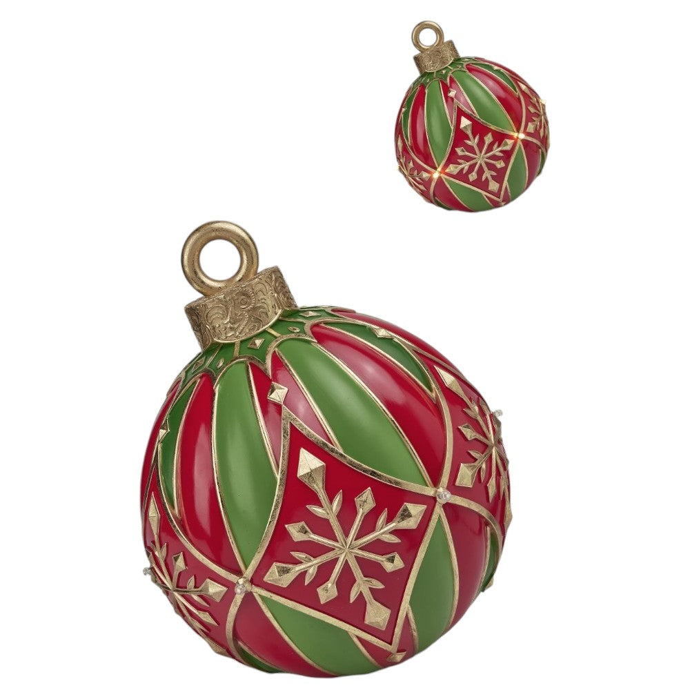 15.5-inch oversized red and green Christmas ornament