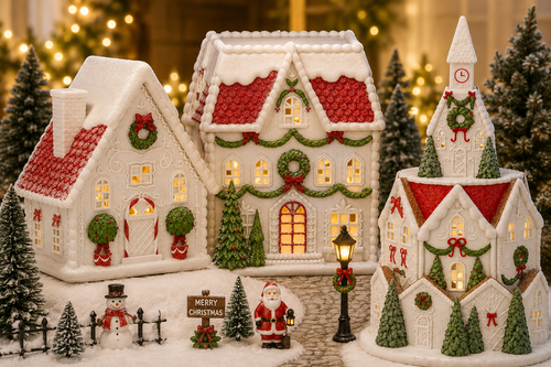 LED gingerbread house alternate view
