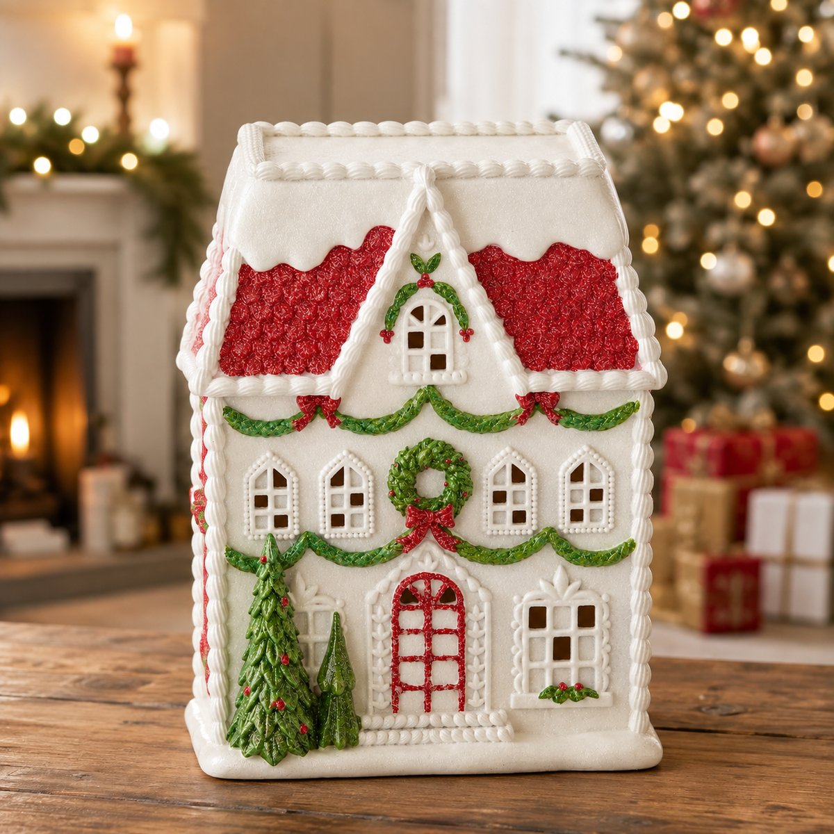 Modern gingerbread house alternate view