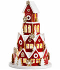 16.5-inch LED red Christmas village church